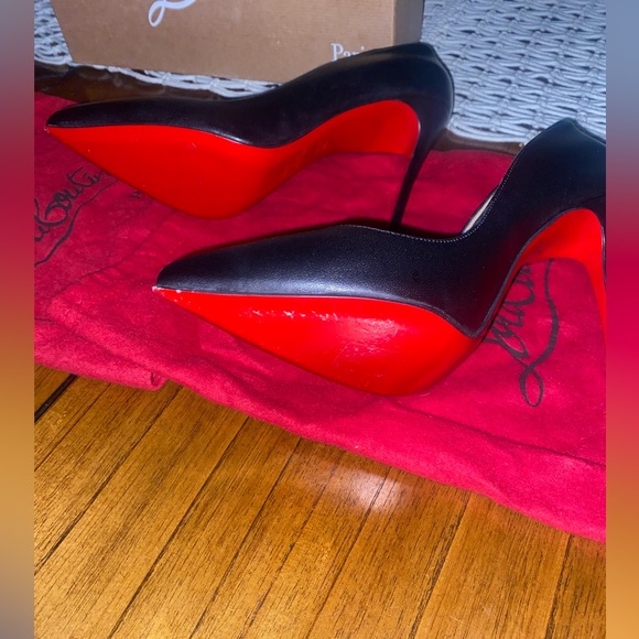 Authentic Christian Louboutin, Kate 100 mm, Nappa Shiny Black. Worn only Once. - Picture 2 of 4